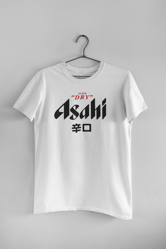 Polera Blanca unisex manga corta "Asahi Super Dry"