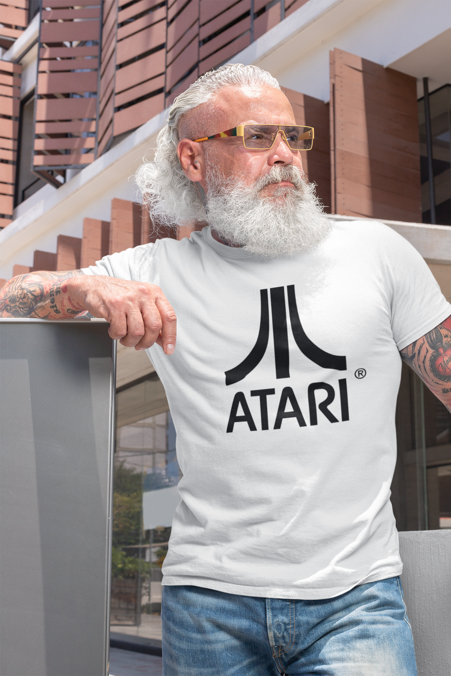 Polera Unisex Blanca manga corta - "Atari"