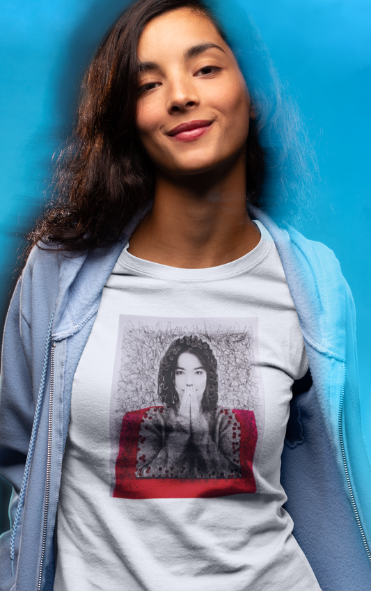 Polera Negra Manga Corta - Unisex - Bjork -