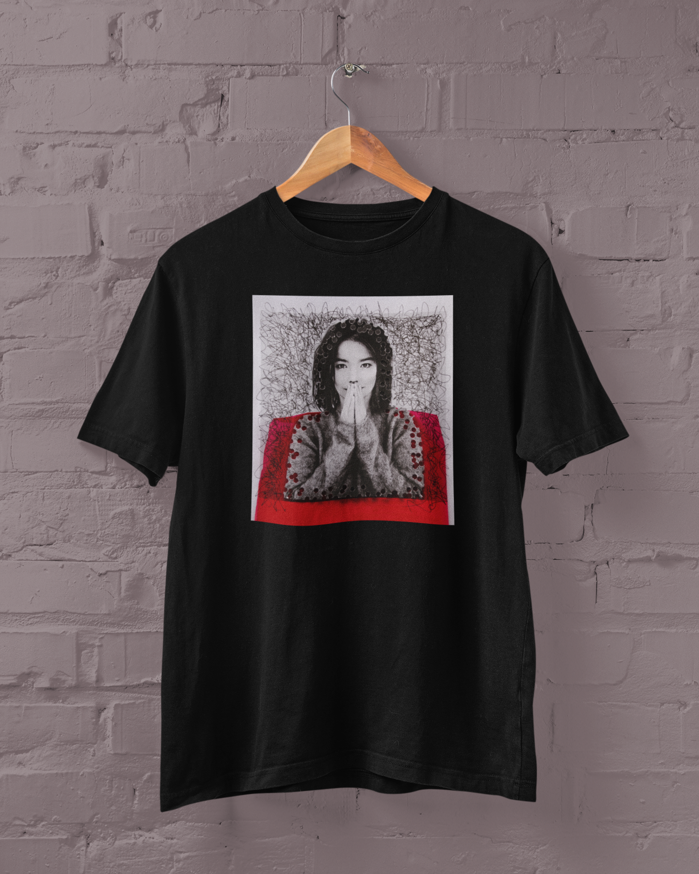 Polera Negra Manga Corta - Unisex - Bjork -