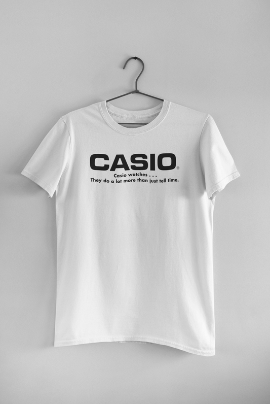 Polera Blanca unisex manga corta "Casio"