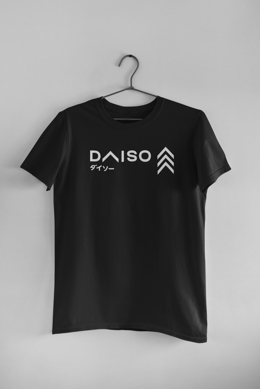 Polera Negra unisex manga corta "Daiso"