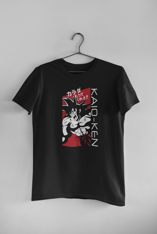 Polera Hombre manga corta negra "Kaio-Ken"