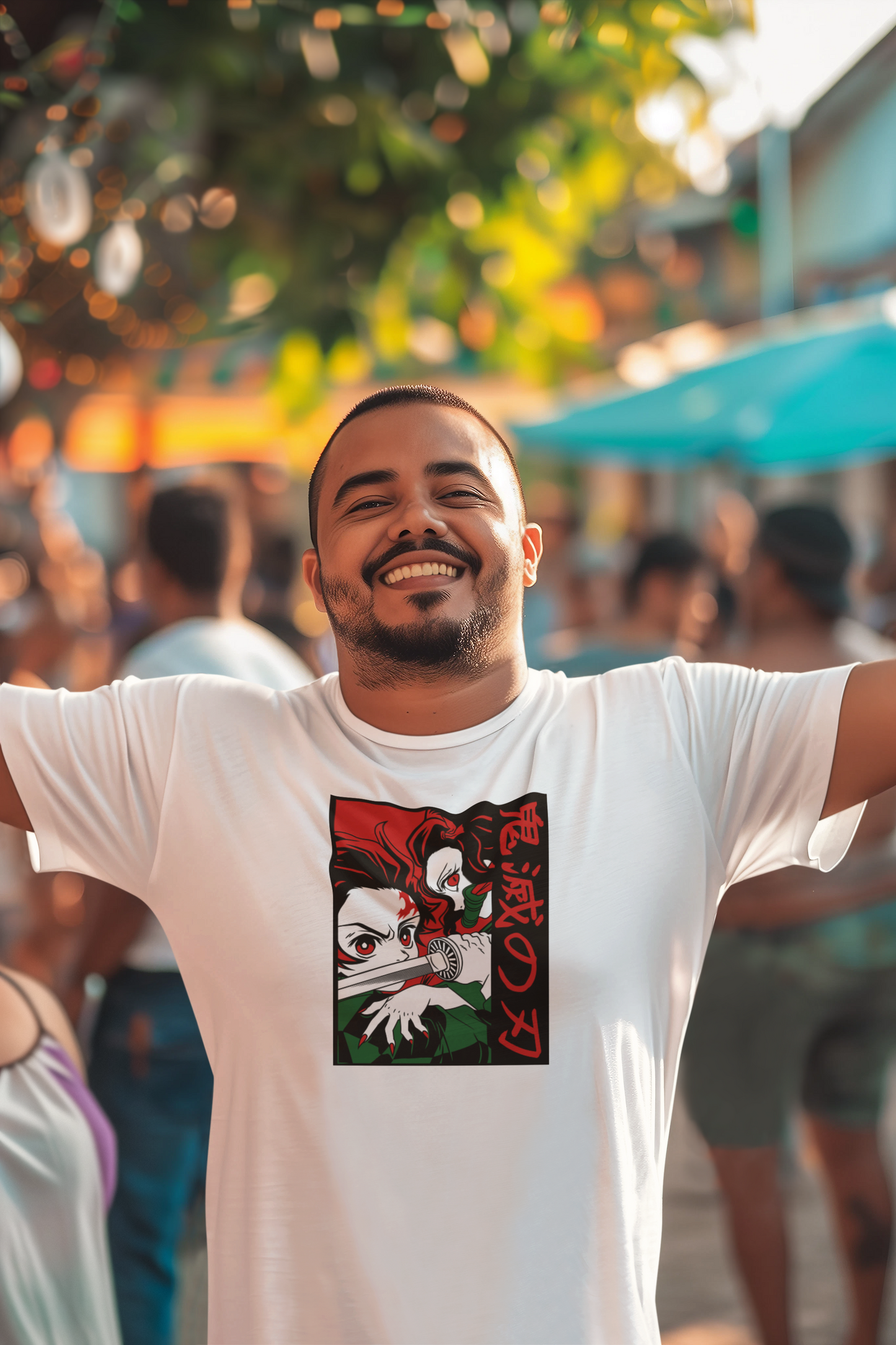 Polera Hombre manga corta "Kimetsu Tanjiro Nezuko"