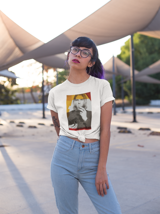 Polera Negra Manga Corta - Unisex -Kurt Cobain -