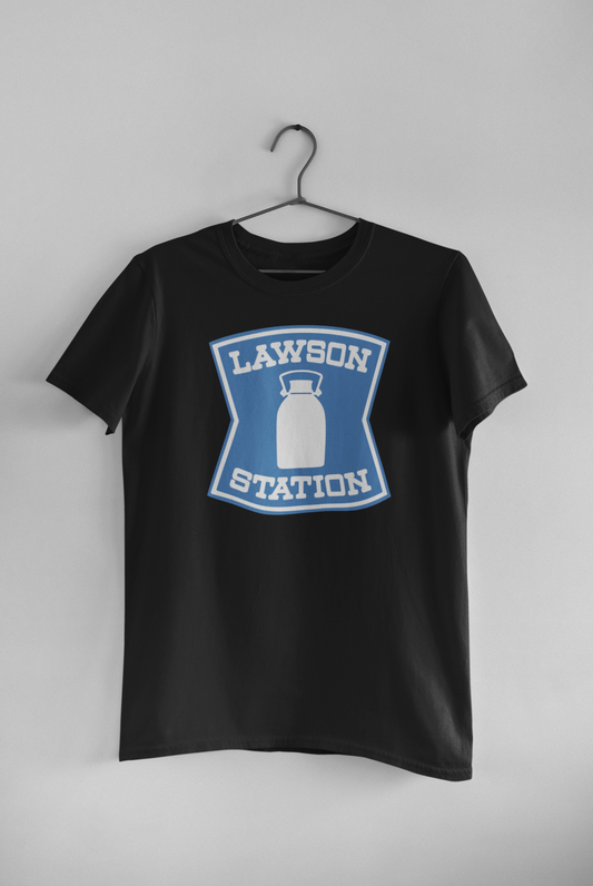Polera Negra unisex manga corta "Lawson Station"