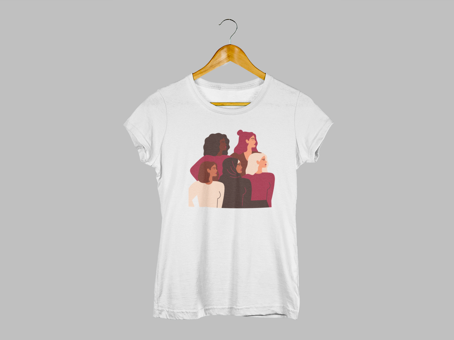 Polera Mujer manga corta, blanca, "Orgullo Mujer"