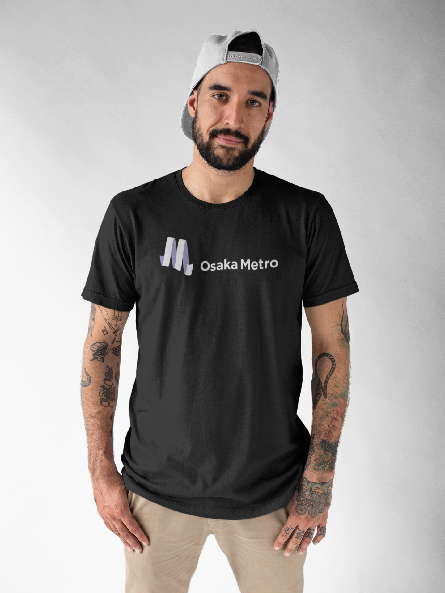 Polera Negra unisex manga corta "Osaka Metro"