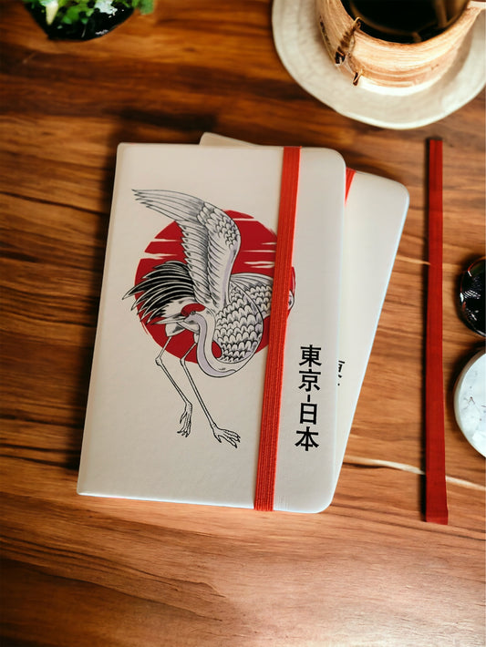 Libreta "Grulla Japón" diseño original pequeña.