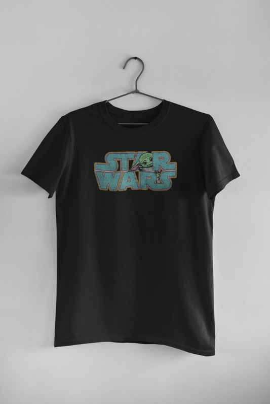 Polera Hombre negra manga corta "Star Wars" logo.