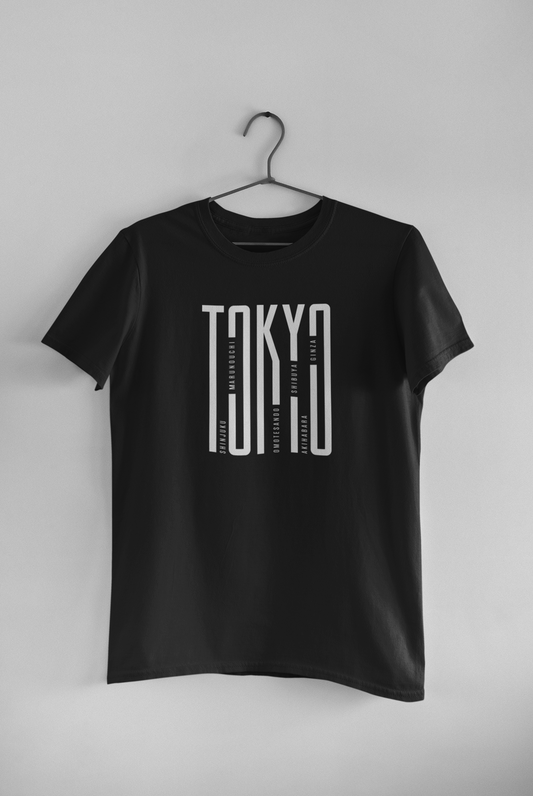 Polera Hombre Negra manga corta "Tokyo Barrios"
