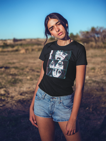 Polera Mujer manga corta, negra, "Animé Girl"