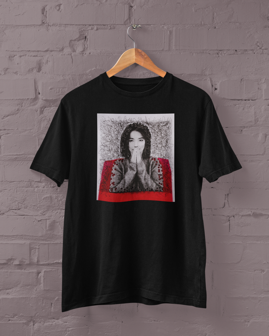 Polera Negra Manga Corta - Unisex - Bjork -