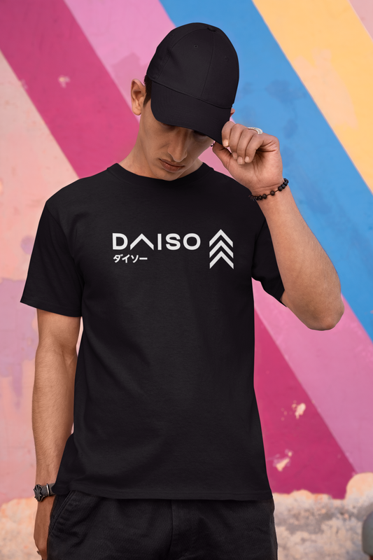 Polera Negra unisex manga corta "Daiso"
