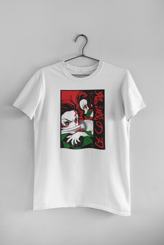 Polera Hombre manga corta  "Kimetsu Tanjiro Nezuko"