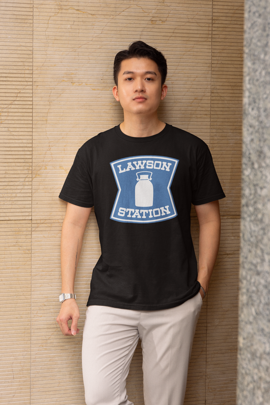 Polera Negra unisex manga corta "Lawson Station"
