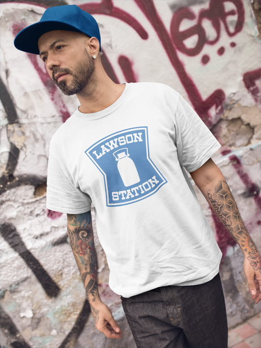 Polera Blanca unisex manga corta "Lawson Station"