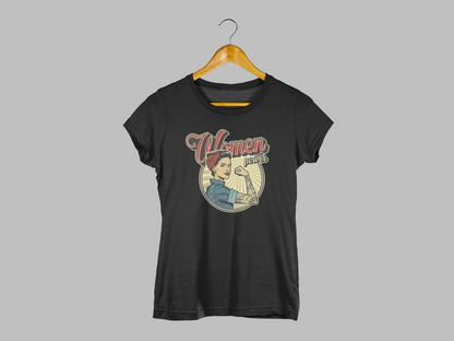 Polera Mujer manga corta, negra, "Women Power"