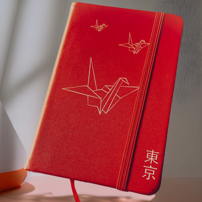 Libreta "Origami" roja y negra  pequeña.