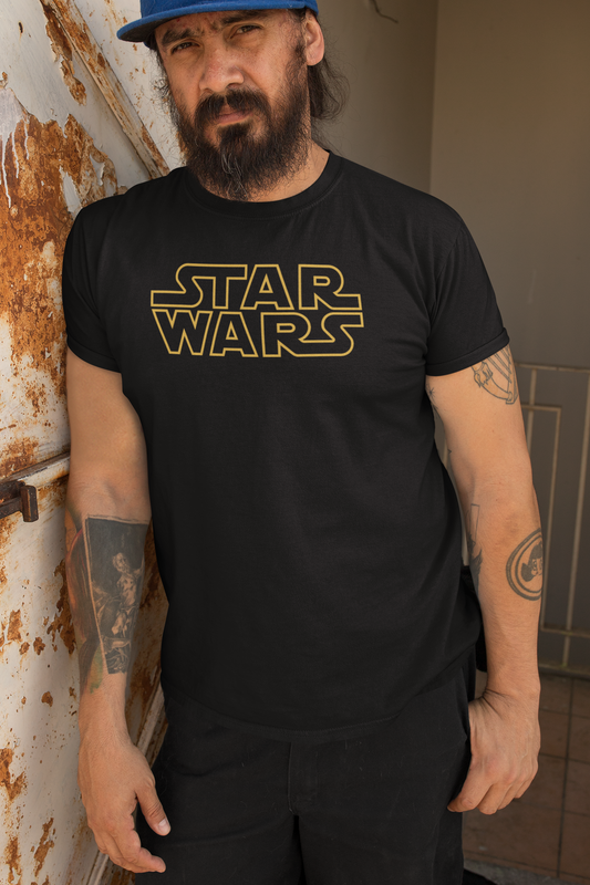 Polera Unisex negra manga corta "Star Wars Opening"